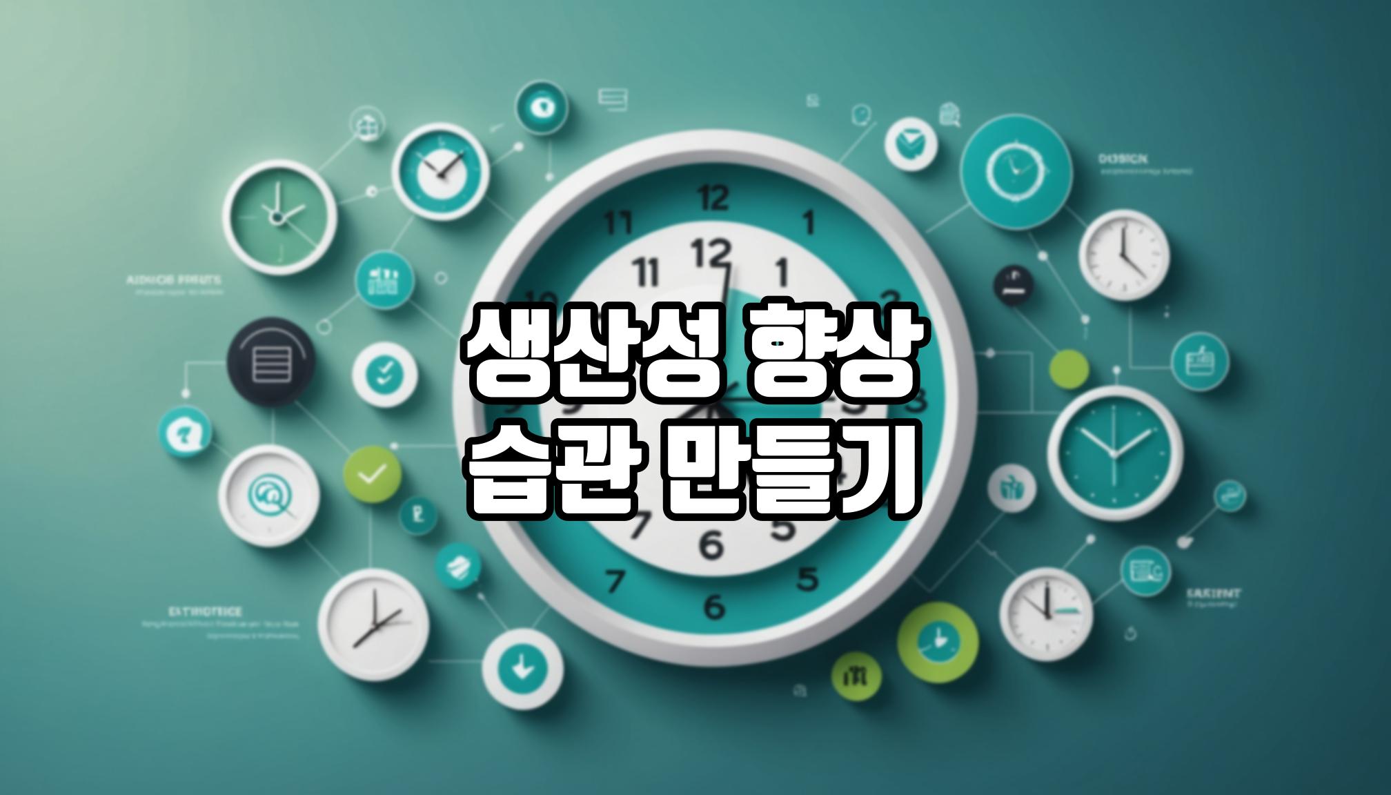 생산성을 높이는 습관 만들기 비법은?